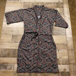 Surrey Vintage Paisley Robe‎ Housecoat One Size Made in USA